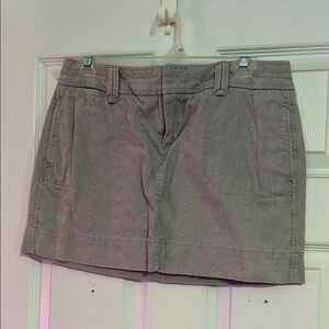 Gray Embroidered Mini Skirt
